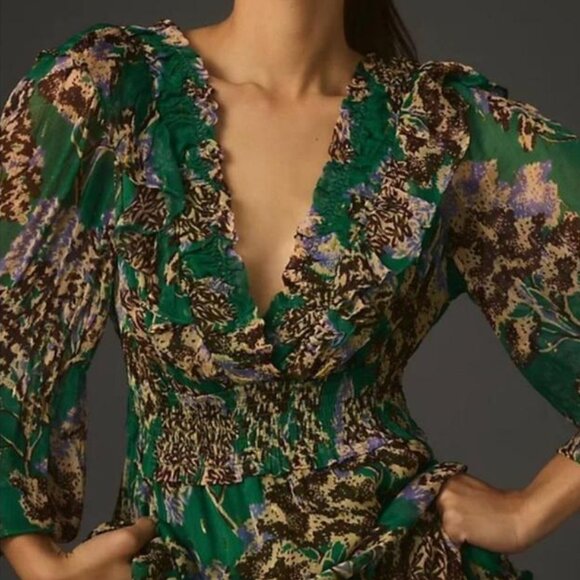 Odetta Ruffled V-Neck Dress - Picture 3 of 9